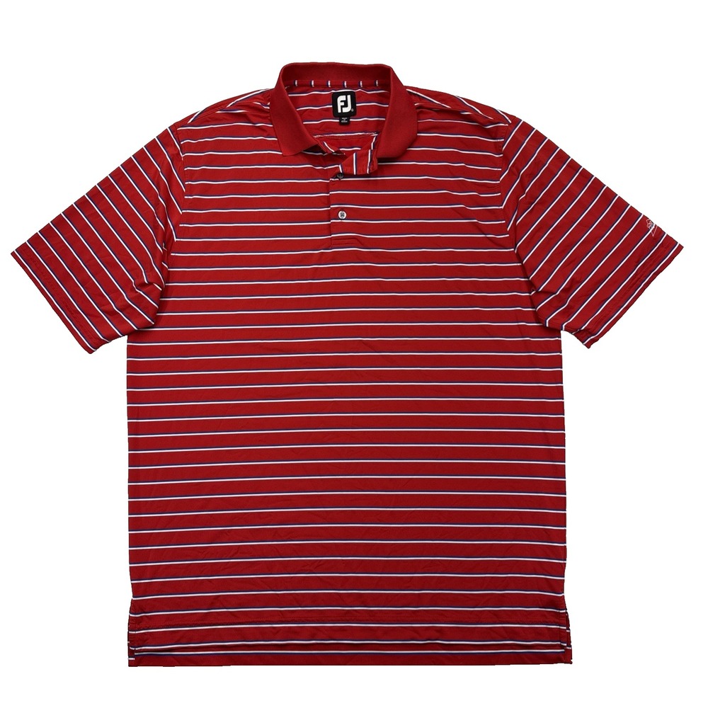 FootJoy FJ Golf Polo XL Red Stripe Budweiser Beer Logo Performance